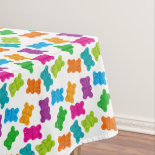 Toalha De Mesa Padrão de Ursinhos Gummy