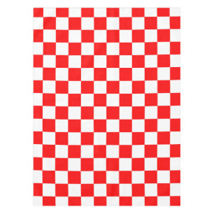 Toalha De Mesa Padrão de Verificação de Branco Vermelho