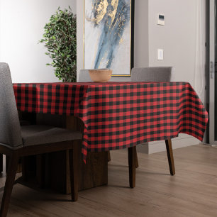 Toalha De Mesa Padrão de Verificação de Buffalo de Caligrafia Fel