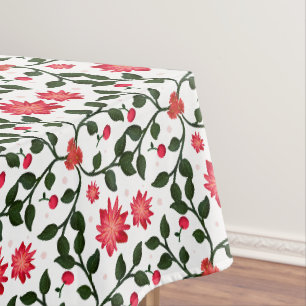Toalha De Mesa Padrão de videira floral com flor de cerejeira e c