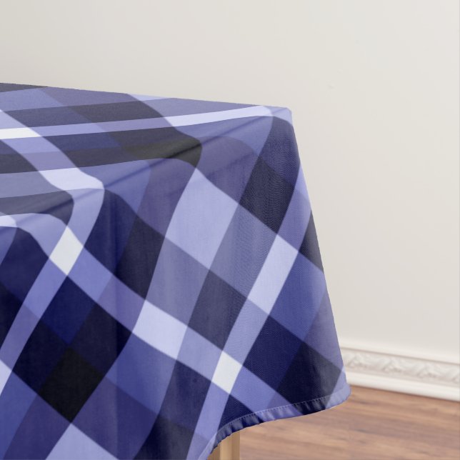 Toalha De Mesa Padrão de Xadrez Azul do Marinho Trendy Tablecloth (Posição Original)
