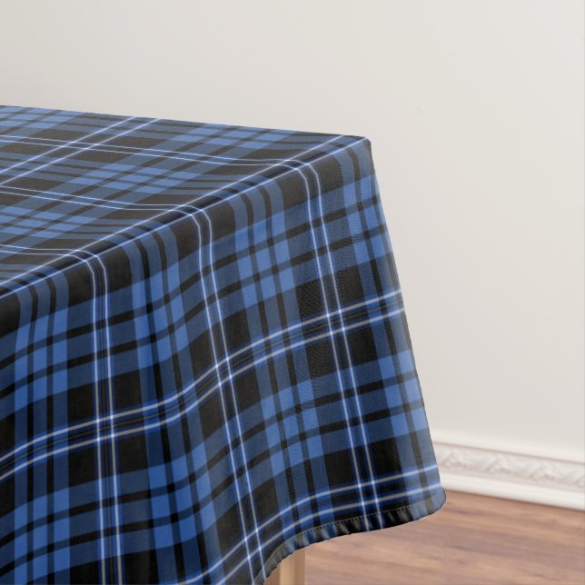 Toalha De Mesa Padrão de Xadrez Clássico Azul-Tartan Decorativo (Posição Original)