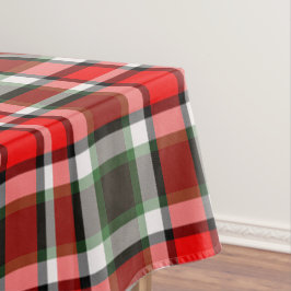 Toalha De Mesa Padrão de Xadrez de Tartan Branco, Vermelho, Verde