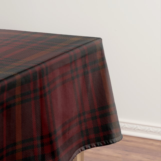 Toalha De Mesa Padrão De Xadrez De Tartan Escocês Vermelho E Negr (Posição Original)