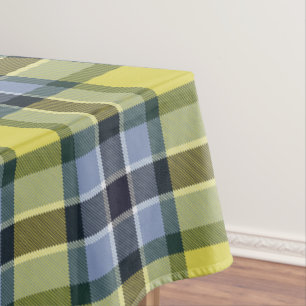 Toalha De Mesa Padrão de Xadrez do Tartan Azul e Amarelo moderno