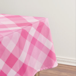 Toalha De Mesa Padrão de Xadrez Rosa Bonito, Cor-de-rosa Grande T