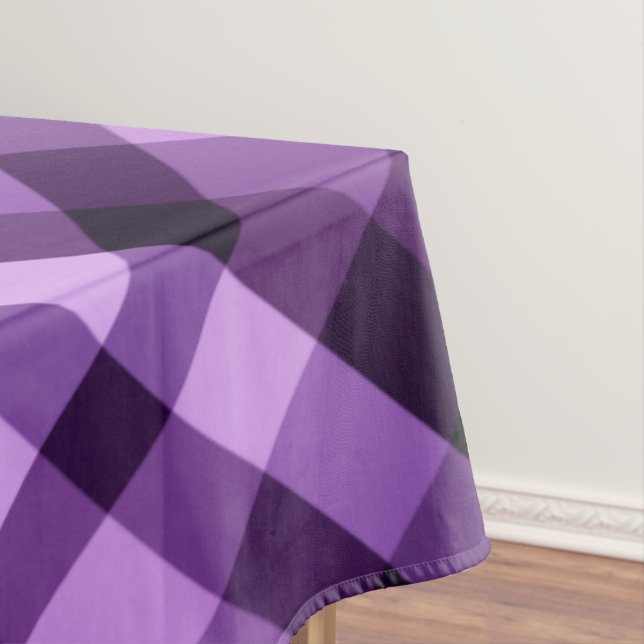 Toalha De Mesa Padrão de Xadrez Roxo de ameixa Moderna Paleta Gra (Posição Original)