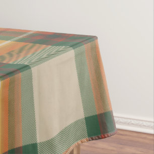 Toalha De Mesa Padrão de Xadrez Tártan de Colheita de Outono Quen
