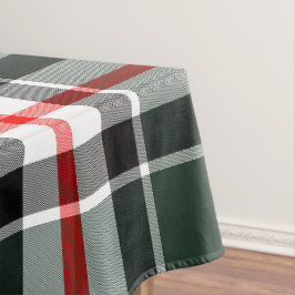 Toalha De Mesa Padrão de Xadrez Verde, Preto, Branco, Tartan Verm