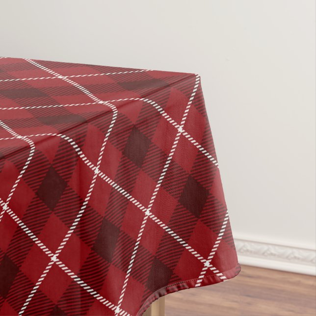 Toalha De Mesa Padrão de Xadrez Vermelha (Posição Original)