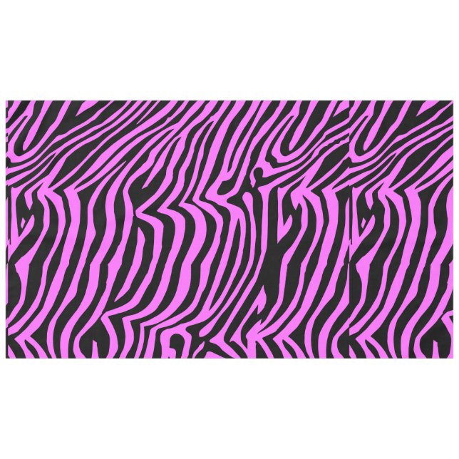 Toalha De Mesa Padrão de zebra cor-de-neon rosa (Frente (Horizontal))