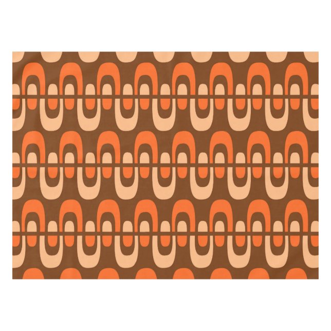 Toalha De Mesa Padrão de Zipper Atômica Moderno do século médio (Frente (Horizontal))