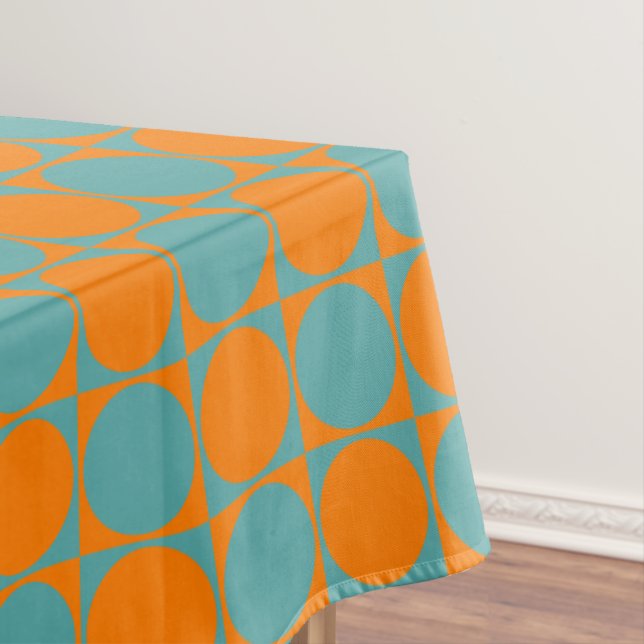 Toalha De Mesa Padrão decorativo laranja&azul (Posição Original)