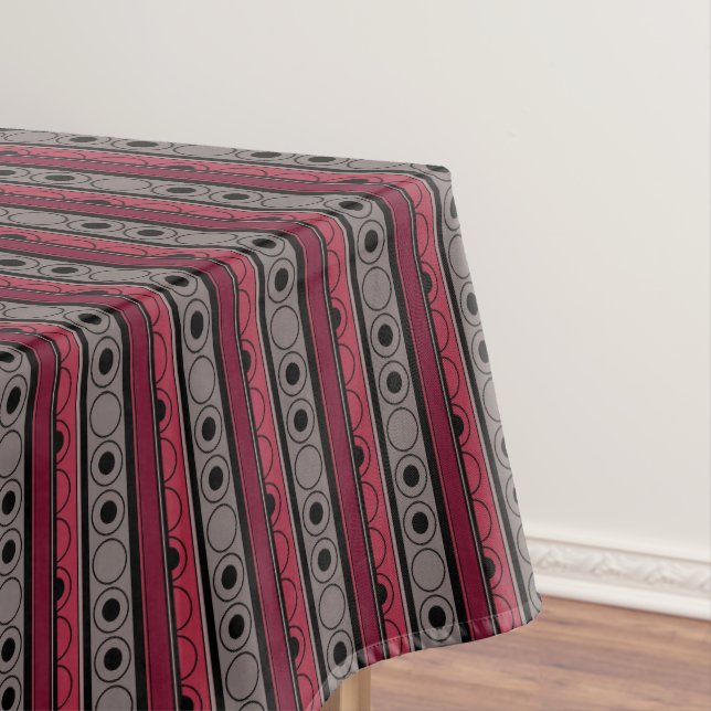 Toalha De Mesa Padrão distribuído com círculos e anéis estilo ret (Posição Original)