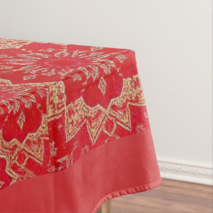 Toalha De Mesa Padrão do Ouro Vermelho ORIENTAL - Tablecloth