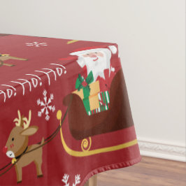 Toalha De Mesa Padrão do Papai Noel Está Chegando