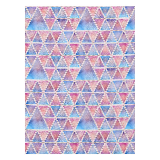 Toalha De Mesa Padrão do Triângulo Mandala (Frente)