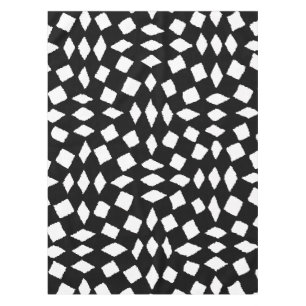 Toalha De Mesa Padrão do Verificador Branco Retro Abstrato Modern
