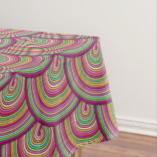 Toalha De Mesa Padrão dos Círculos Psicodélicos do Arco-Íris