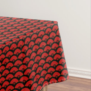 Toalha De Mesa Padrão dos ventiladores Bonito da dança vermelha
