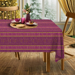 Toalha De Mesa Padrão Dourado de Natal magenta nº 35b ID1009