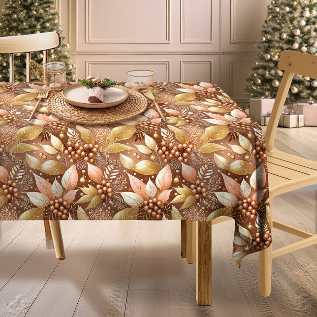 Toalha De Mesa Padrão Dourado de Natal rosa nº 8 ID1009 (Criador carregado)