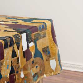 Toalha De Mesa Padrão Dourado de vinho Maroon