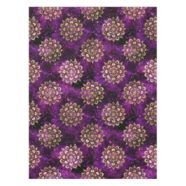 Toalha De Mesa Padrão Dourado e roxo de Galáxia Dharma Mandala