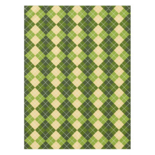 Toalha De Mesa Padrão Elegante de Argyle em Diamante Verde e Amar