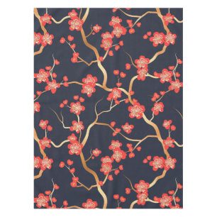 Toalha De Mesa Padrão Elegante De Flor De Cereja Sem Costura (3)