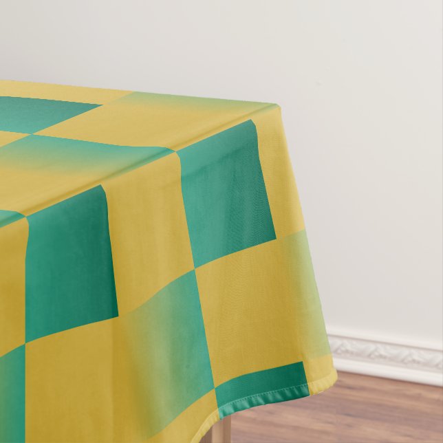 Toalha De Mesa Padrão elegante em verde e ouro (Posição Original)