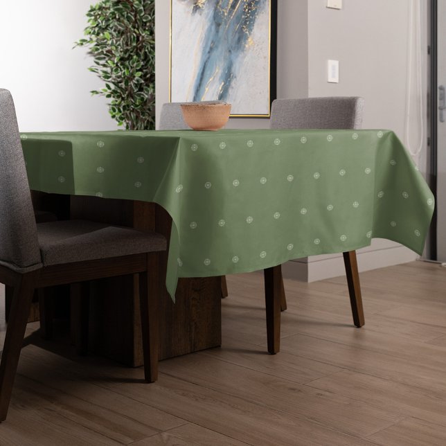 Toalha De Mesa Padrão Elegante Simples e Verde de Natal (Green holiday tablecloth pattern tablecloth)