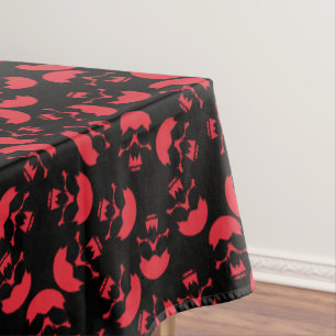 Toalha De Mesa Padrão estético do crânio vermelho e preto escu
