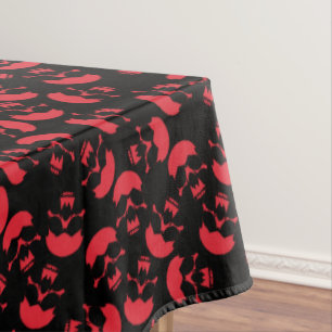 Toalha De Mesa Padrão estético do crânio vermelho e preto escuro