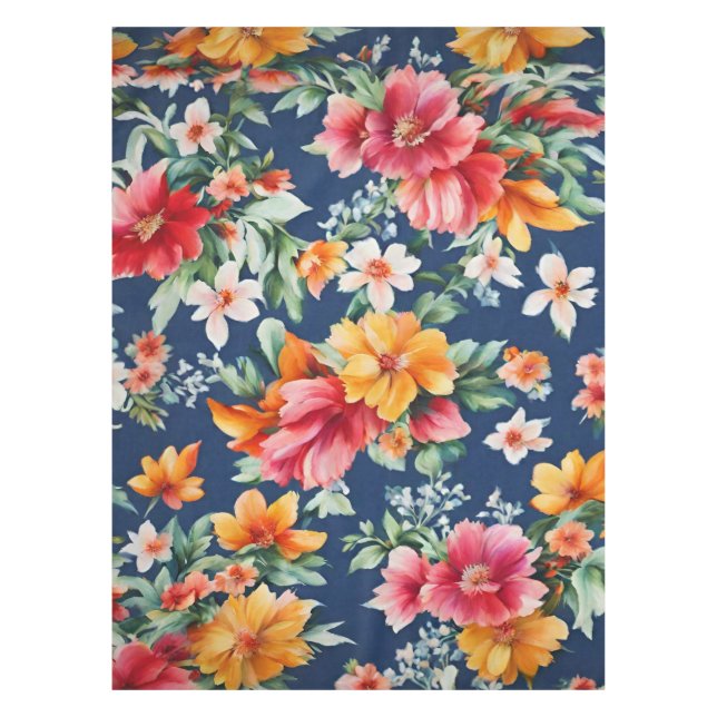 Toalha De Mesa Padrão Floral Amarelo de Verão (Frente)