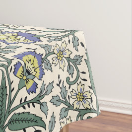 Toalha De Mesa Padrão floral azul, amarelo e branco contínuo