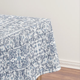 Toalha De Mesa Padrão Floral Azul Chique Personalizado
