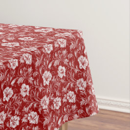 Toalha De Mesa Padrão Floral Barroco Monocromático, Branco em Ver