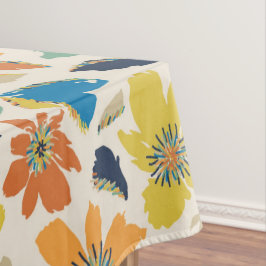 Toalha De Mesa Padrão Floral Boho Desenhado à Mão Abstrato