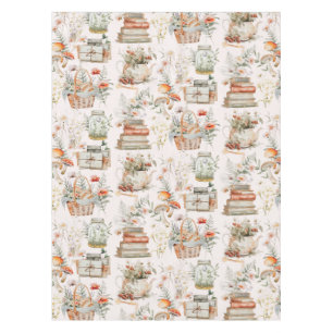 Toalha De Mesa Padrão Floral Caprichoso de Cogumelo de Livro Cott