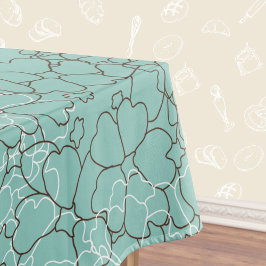 Toalha De Mesa Padrão Floral de Aqua Teal Abstrato