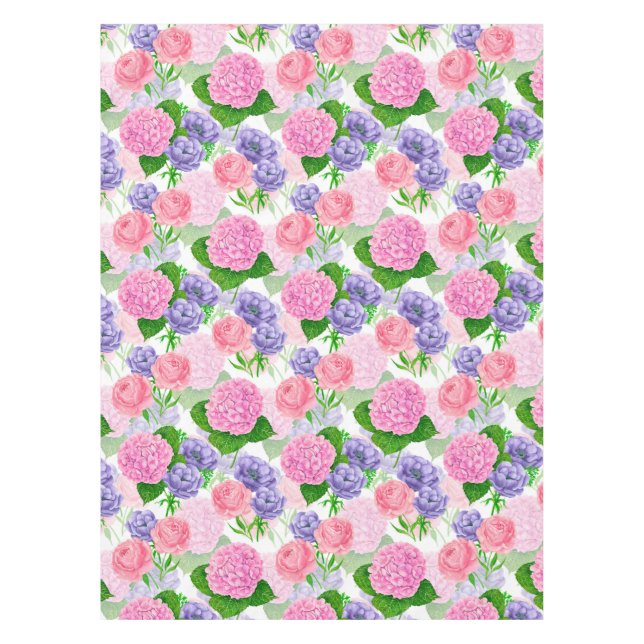 Toalha De Mesa Padrão floral de aquarela (Frente)