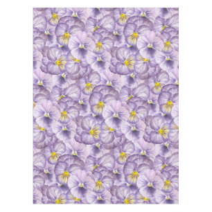 Toalha De Mesa Padrão floral de aquarela com pânico violeta