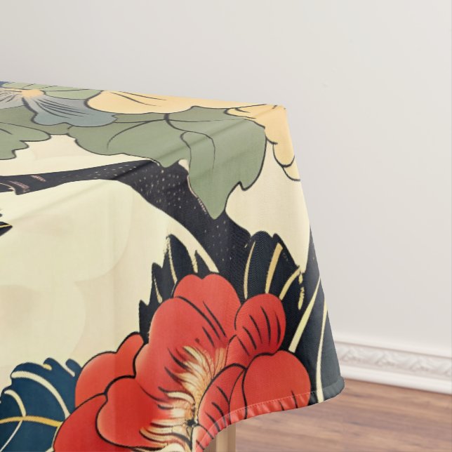 Toalha De Mesa Padrão Floral de Arte Ukiyo-E Japonês (Posição Original)