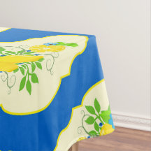 Padrão Floral de Limões Amarelos e Azul de Summery