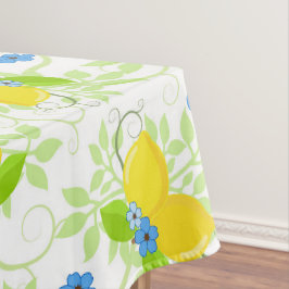 Toalha De Mesa Padrão Floral de Limões Brancos e Amarelos de Verã