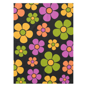 Toalha De Mesa Padrão Floral de Médio do estilo Reto 1960s