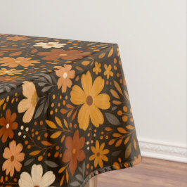Toalha De Mesa Padrão Floral de Queda Vintage - Flores de outono