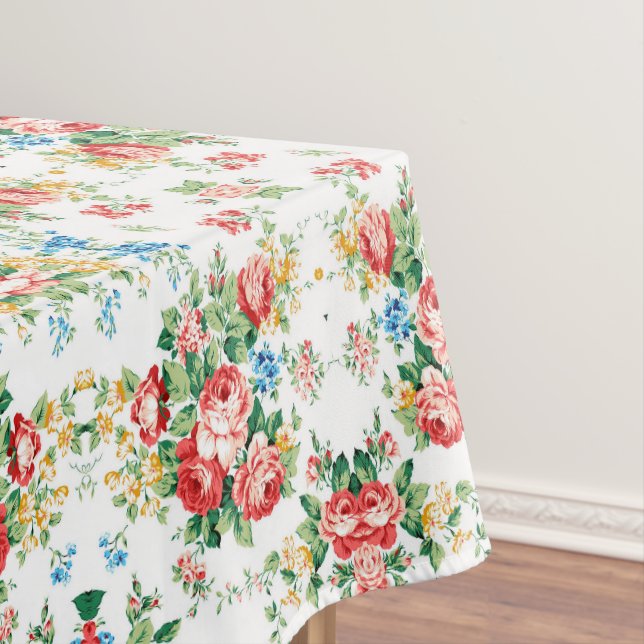 Toalha De Mesa Padrão Floral Elegante com Elemento Rosa Design (Posição Original)