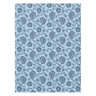 Toalha De Mesa Padrão Floral Elegante em Fundo Azul Claro